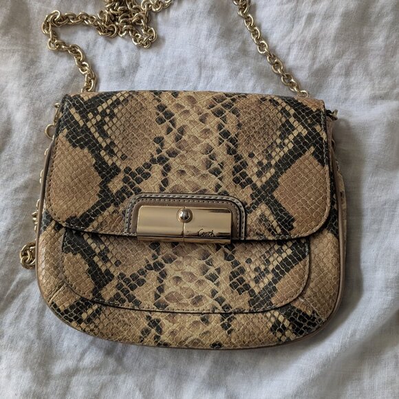 Coach Kristin Python Crossbody with gold hardware - Picture 1 of 4